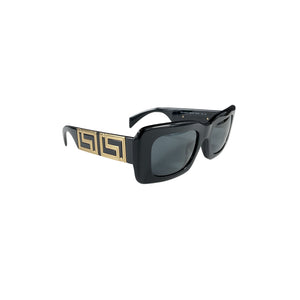 Versace Rectangular Black Acetate Sunglasses Size OS