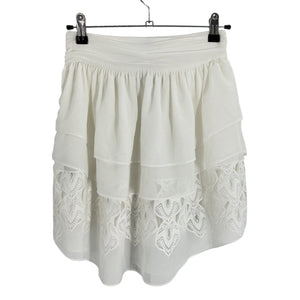 Iro Lace Inset Tiered White Mugue Skirt Size 34