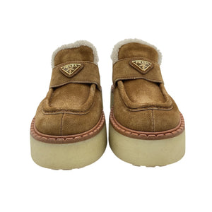Prada Suede Brown Platform Loafers Size IT 36.5 / US 6.5