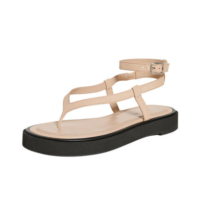 By Far Grained Leather Sand Cece Sandals Size 38 EU / 8 US