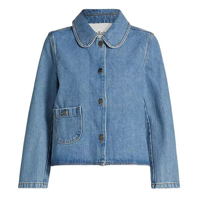 Ba&sh Classic Blue Tiny Denim Jacket Size M