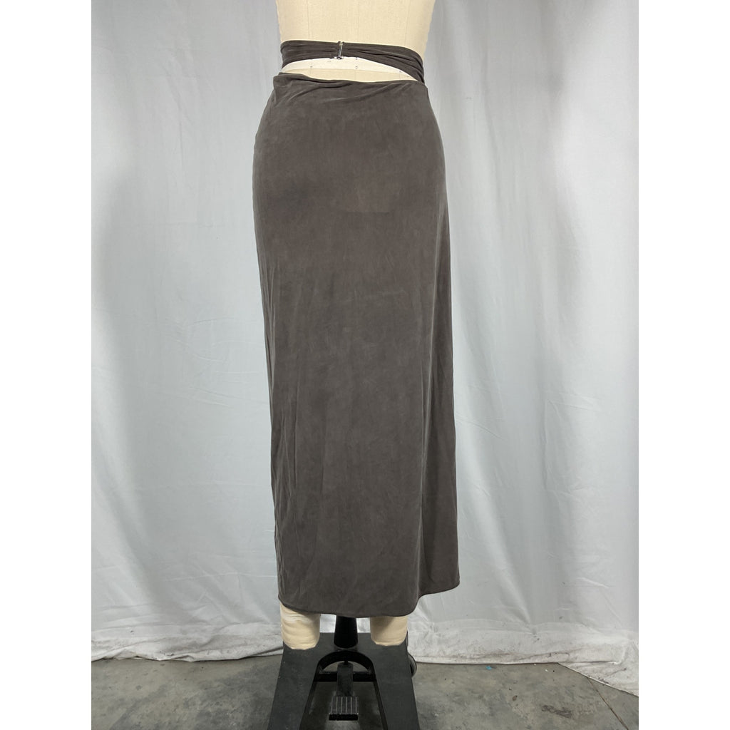 Jacquemus 'La Jupe Espelho' Brown Cupro Skirt Size M - NWT