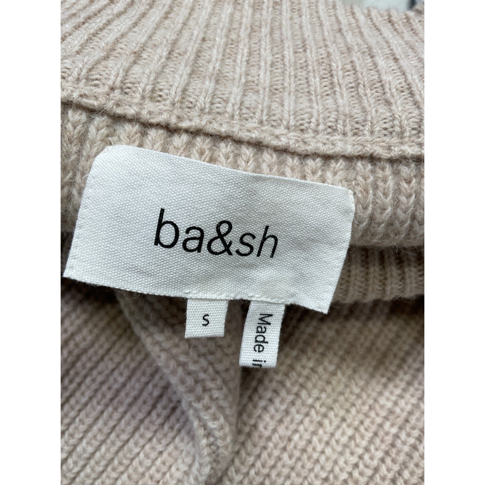 Ba&Sh Button Beige Wool Shoulder Sweater Size S - NWT