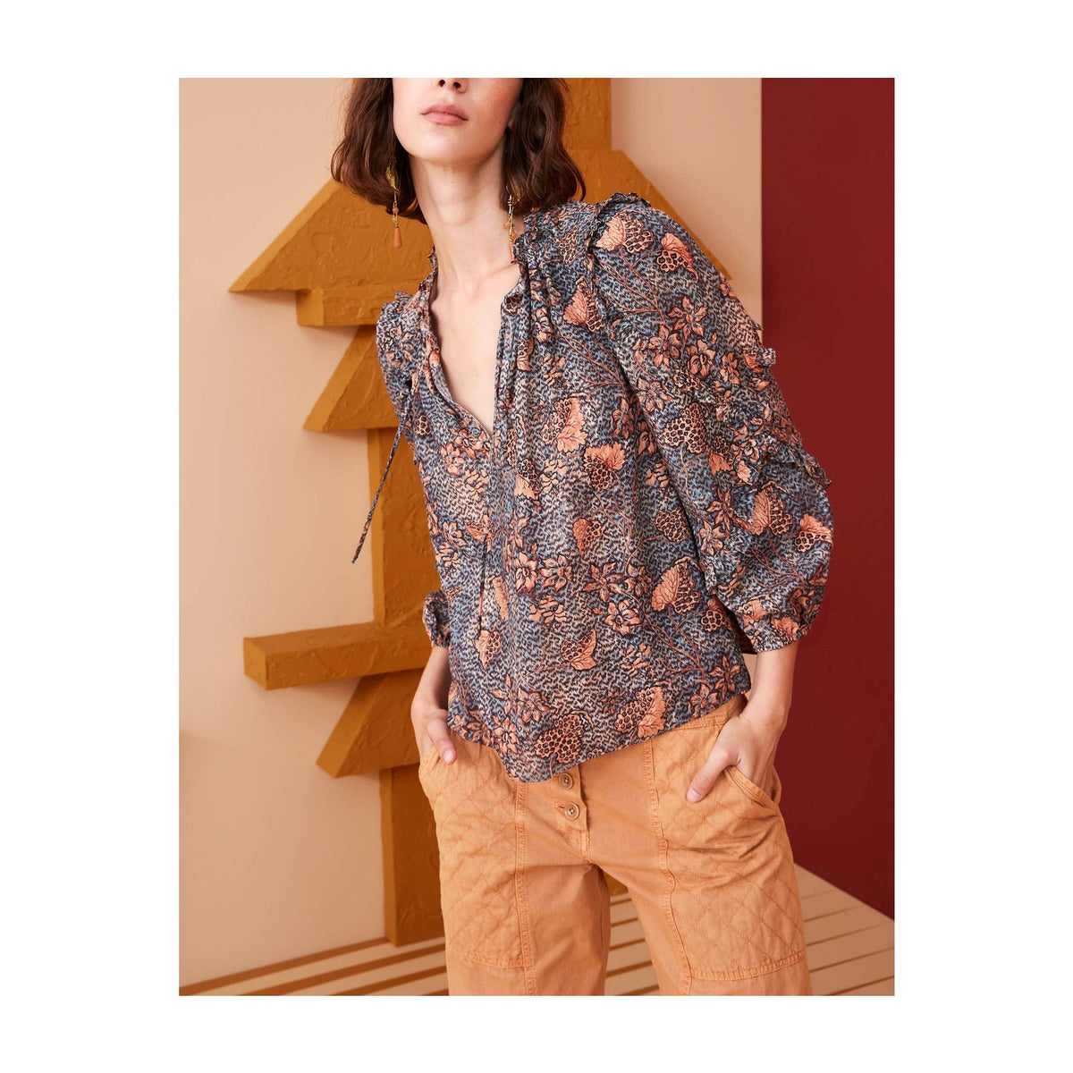 Ulla Johnson 'Manet' Brown Blouse Size 8