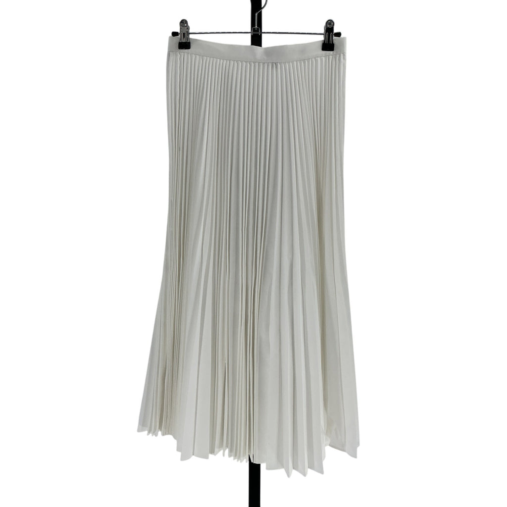 Theory White Cotton Pleated Midi Skirt Size 2