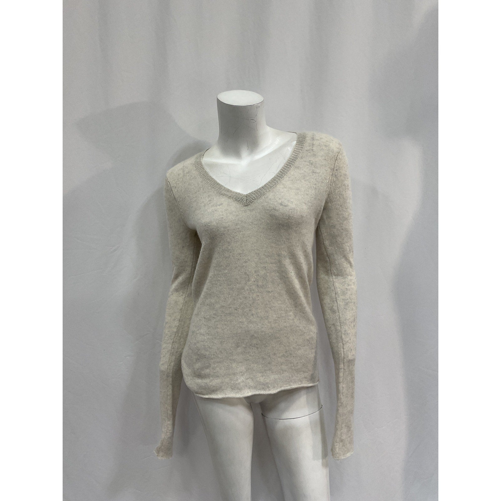 Atm Anthony Thomas 'Melillo' White Cashmere Cashmere V-Neck Sweater Size XS