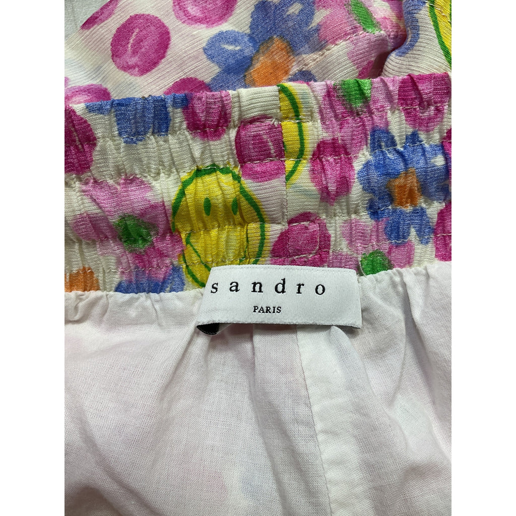 Sandro 'Judy' Pink Printed Drawstring Cherry Print Shorts Size 36