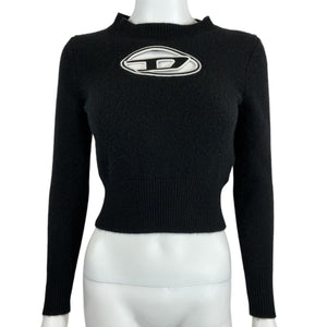 Diesel Cropped Black Areesa Sweater Size XS