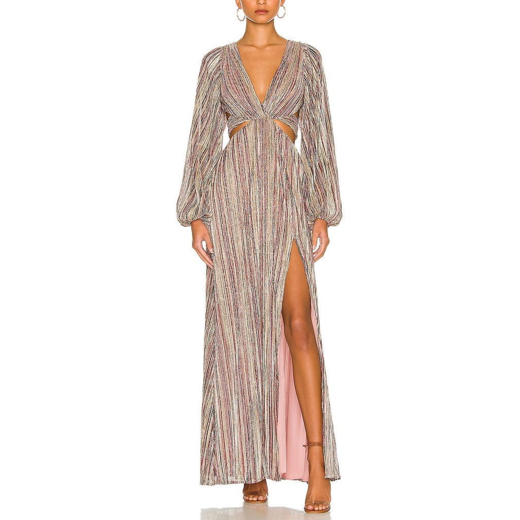House Of Harlow 1960 x Revolve'Jerri' Pink Poly Maxi Dress Size XS