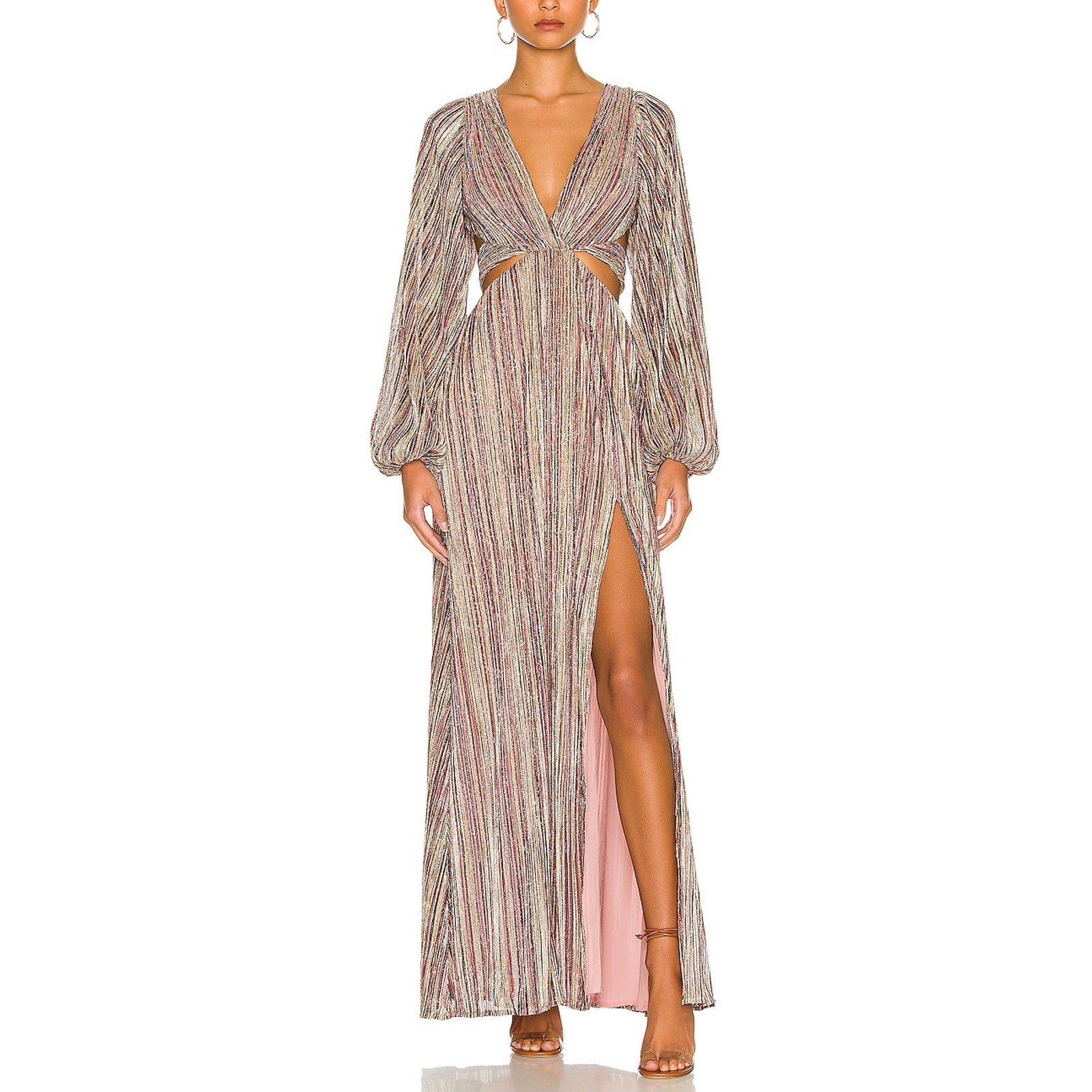 House Of Harlow 1960 x Revolve'Jerri' Pink Poly Maxi Dress Size XS