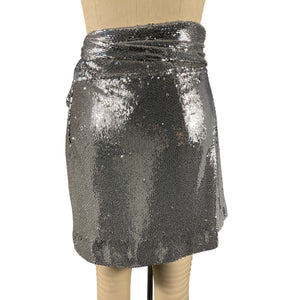 Bernadette Sequined Silver Bernard Skirt Size 42/ US 10