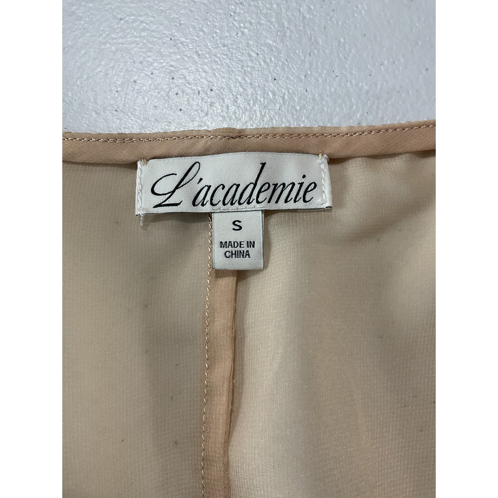L'Academie 'By Marianna' Beige Polyester Marin Midi Dress Size S