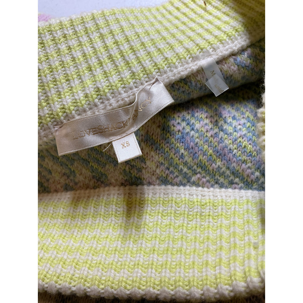 Loveshackfancy 'Pawley' Green Nylon Check Mini Skirt Size XS
