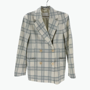 Remain ‘Rumer’ Multicolor Checked Woven Double-Breasted Blazer Size 2