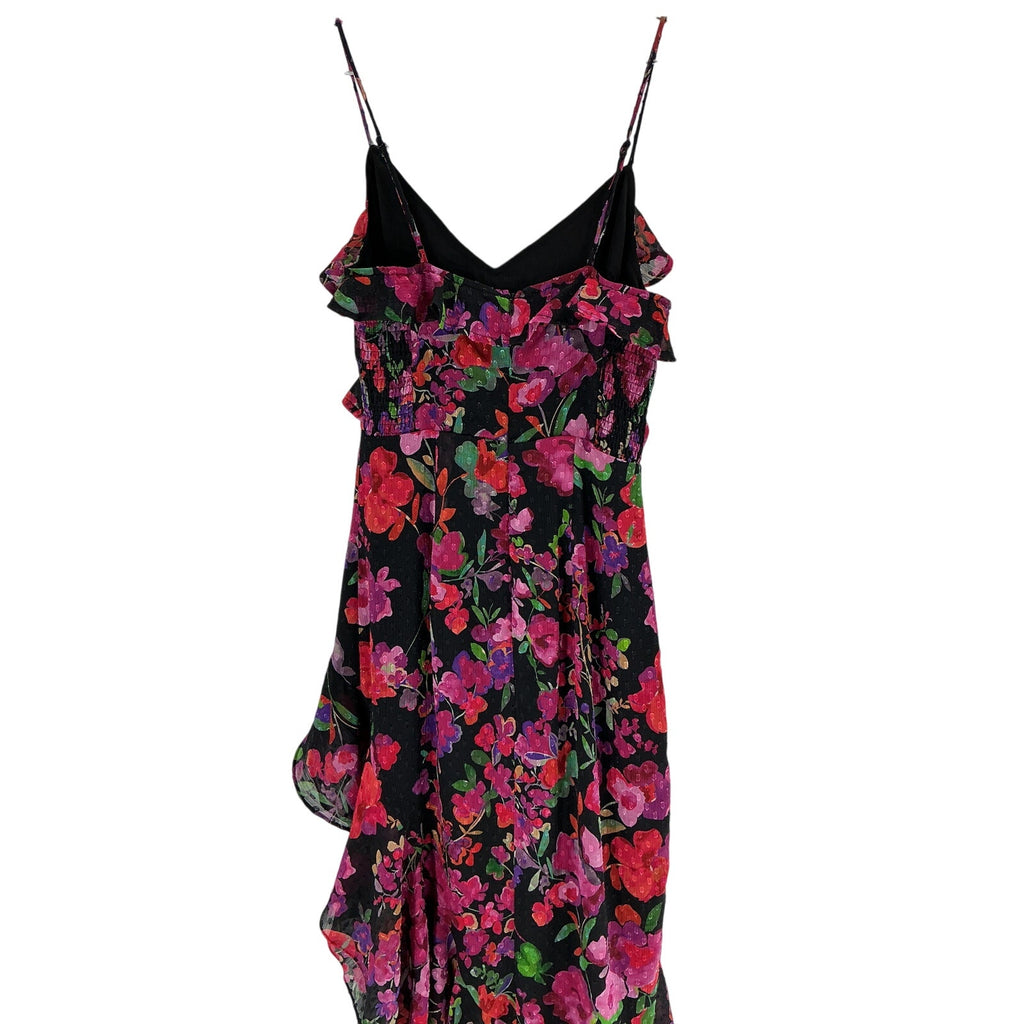 Line & Dot 'Mika' Black Viscose Asymmetrical Dress Size S