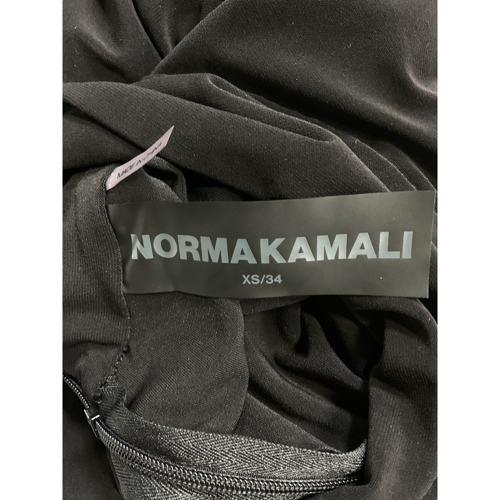 Norma Kamali Long Sleeve Black Turtleneck Fishtail Mini Dress Size XS