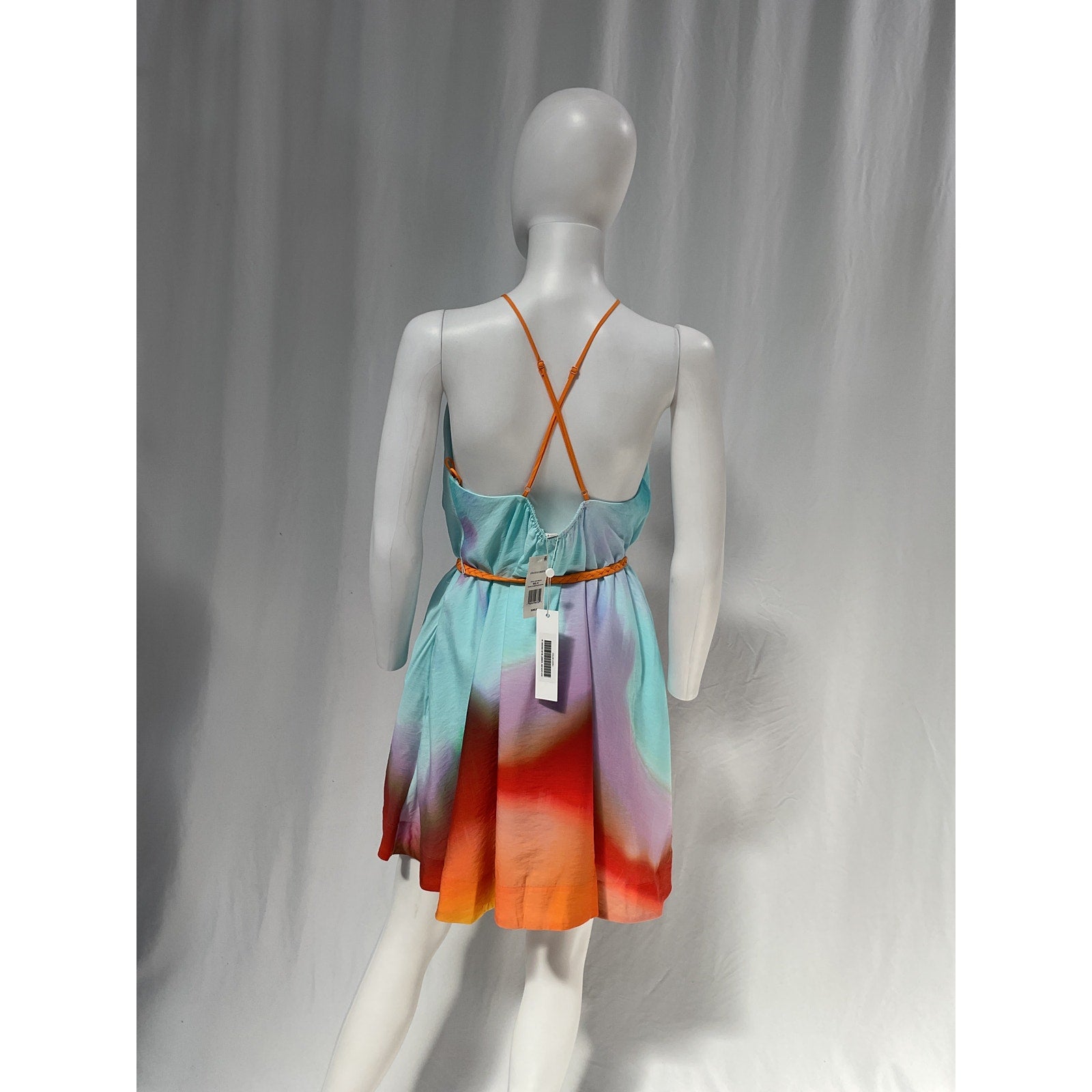 Simkhai 'Odessa' Blue Dip Dye Nylon Printed Cover Ups Mini Tent Dress Size M - NWT