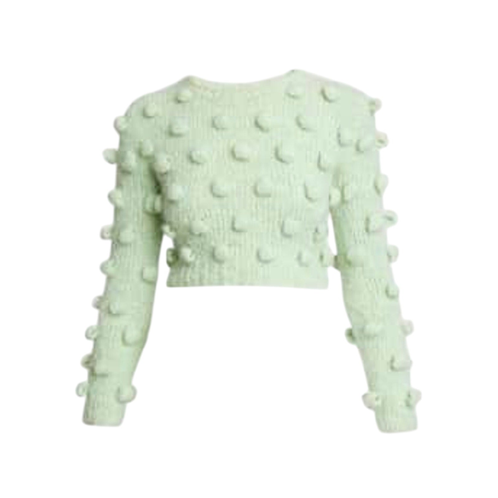 Loewe Cropped Green Acrylic Sweater With Dot Details Size S
