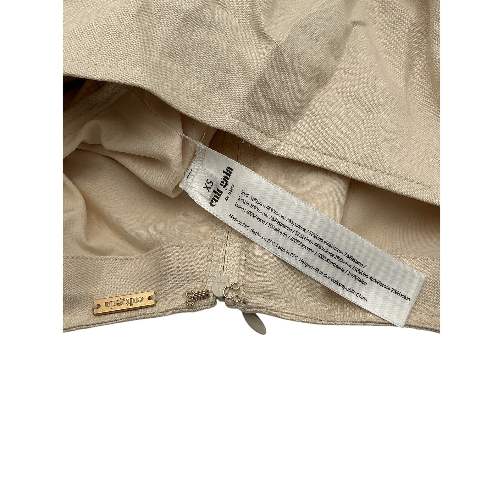Cult Gaia 'Brenna' Beige Linen Top Size XS