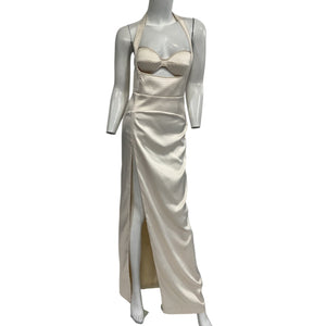 Michael Costello Sleek Ivory Marissa Gown Size S