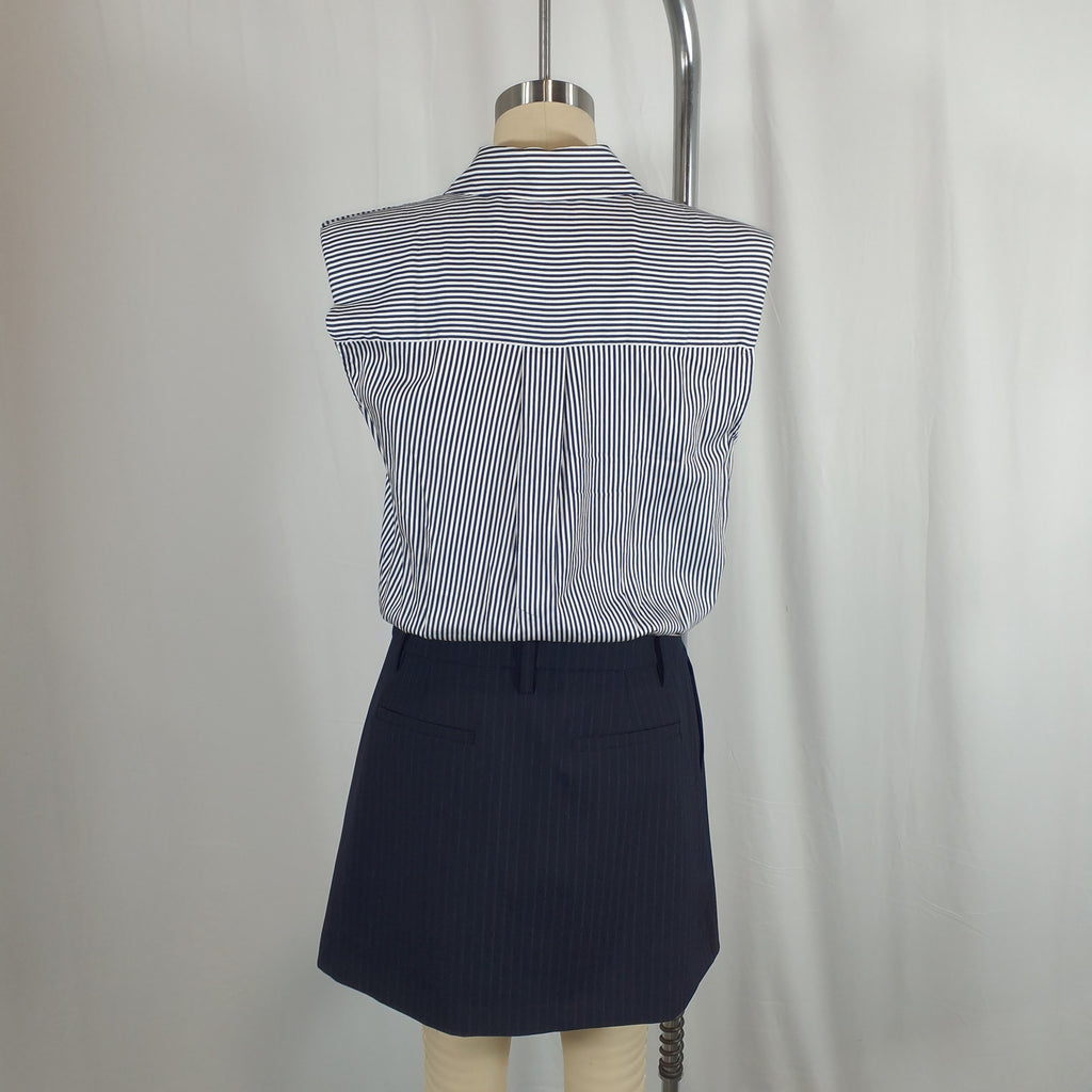 Simkhai 'Graham Shirting' Black Combo Mini Dress Size 6