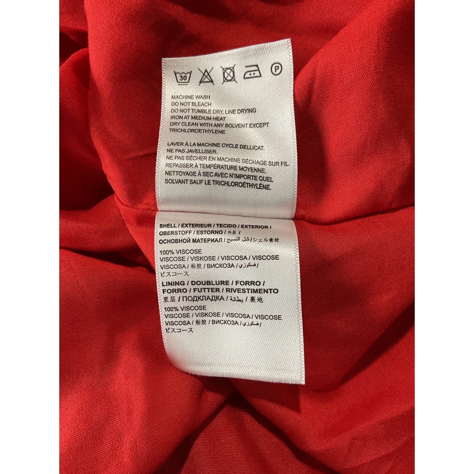 Farm Rio 'Tiered' Red Viscose Wrap Maxi Skirt Size XS