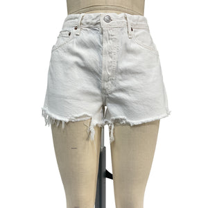 Agolde Distressed White Parker Denim Shorts Size 28
