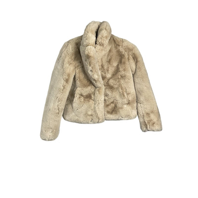 Apparis 'Milly' Beige Polyester Oversized Faux Fur Coat Size 14Y