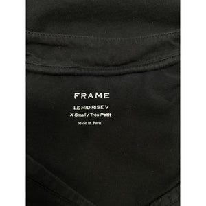 Frame 'Le' Black Cotton Mid Rise V-Neck T-Shirt Size XS
