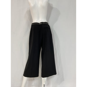 Msgm 'Cropped' Black Wool-Blend Wide-Leg Pants Size 6