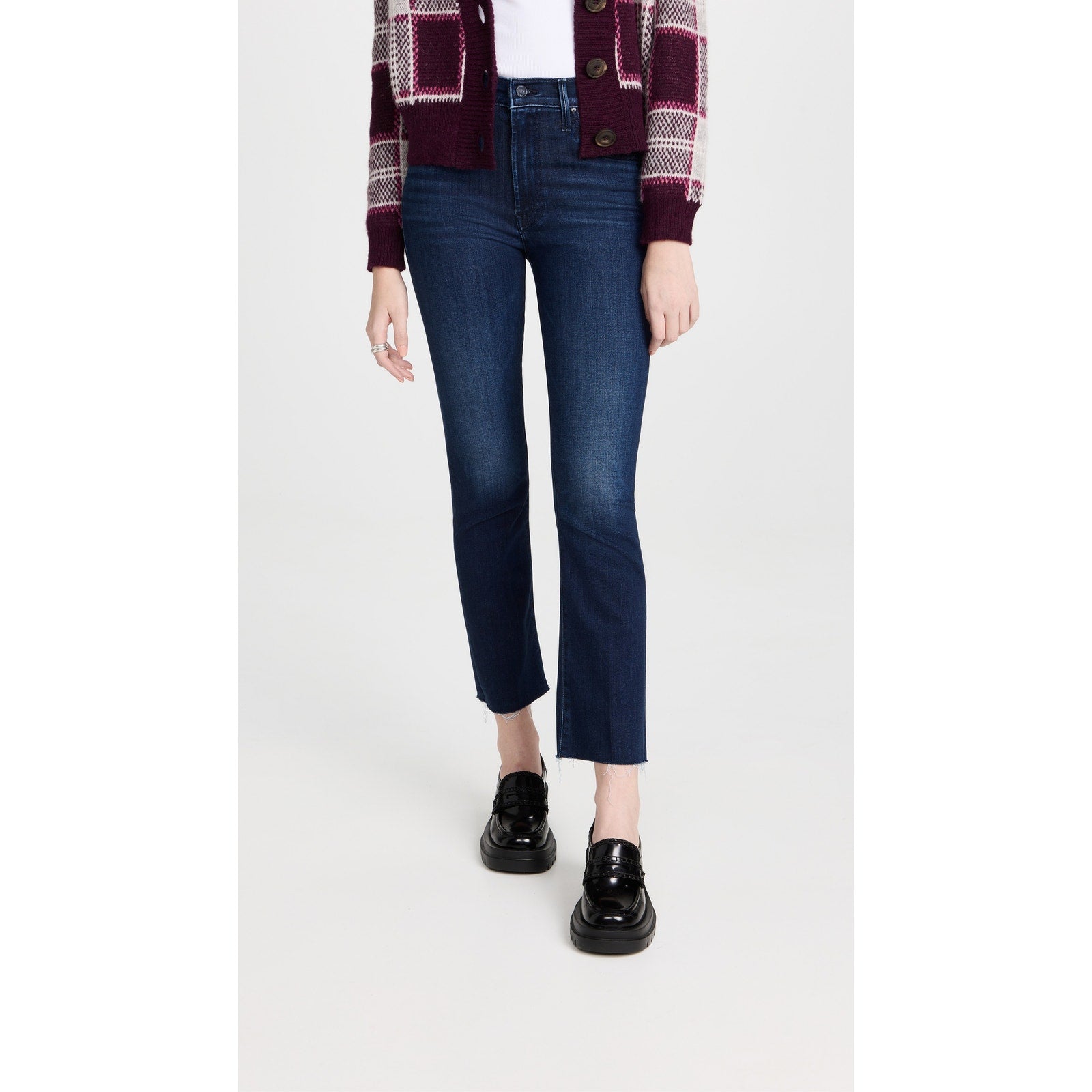Mother 'The Insider' Blue Ankle Fray Denim Jeans Size 24