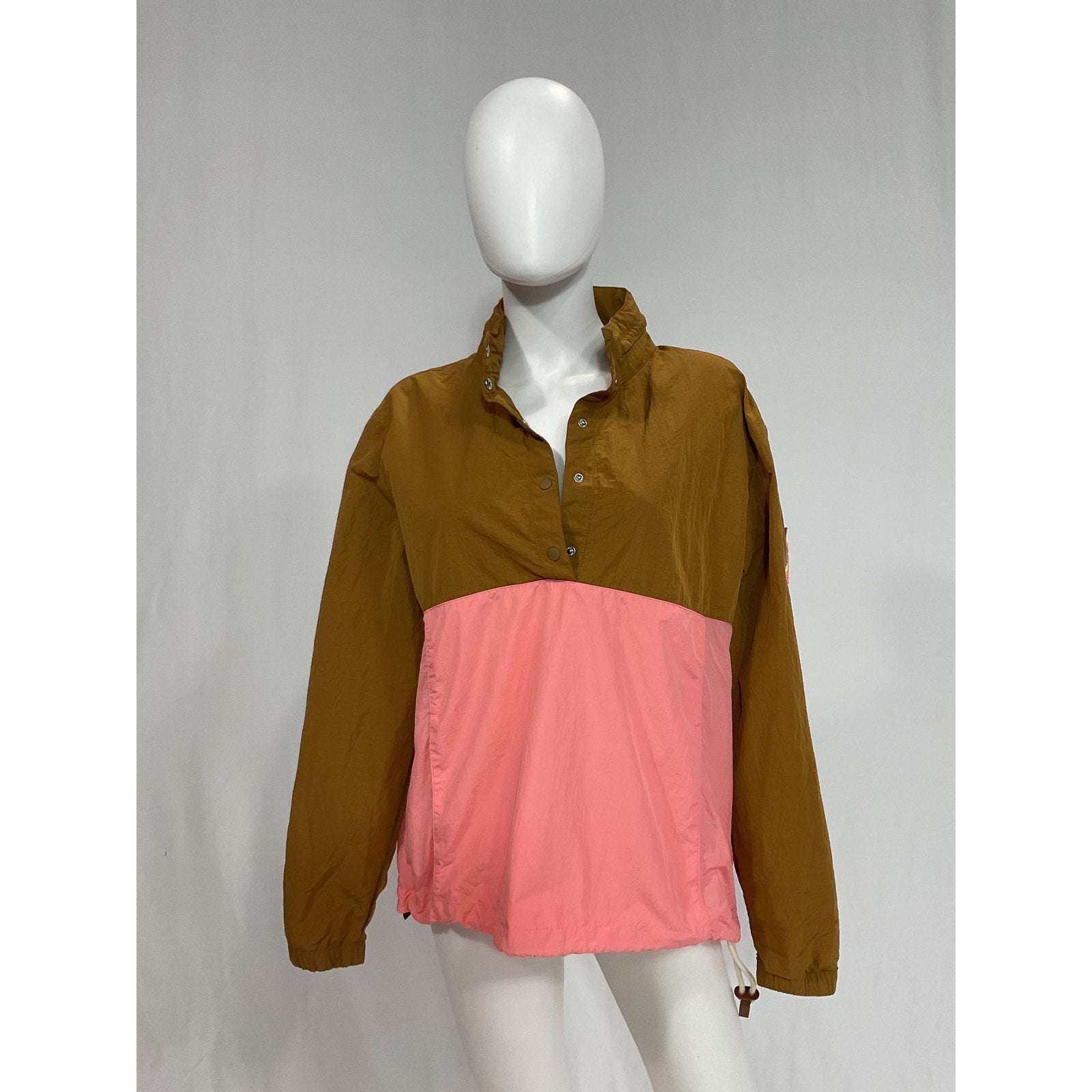 Tory Sport 'Colorblocked' Brown Patch Anorak Jacket Size M - NWT
