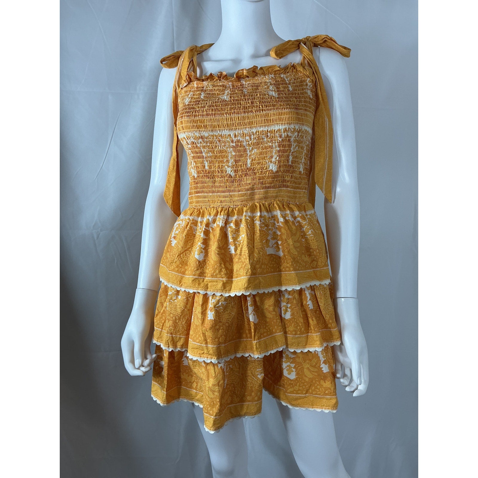 Cleobella 'Eliana' Orange Cotton Mini Dress Size S