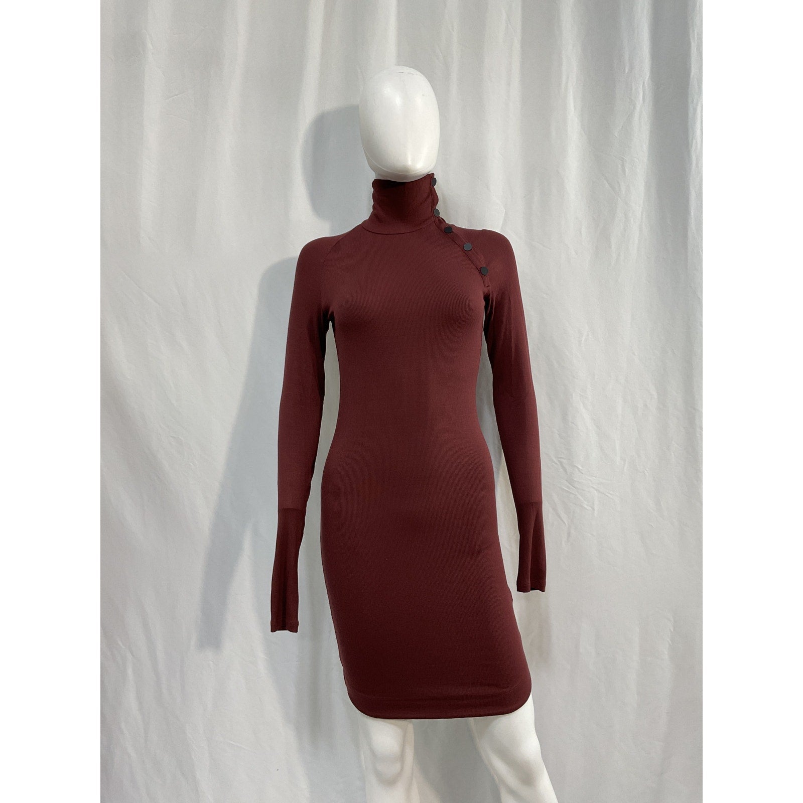 Alix Nyc 'Lisbon' Red Spandex Turtleneck Mini Dress Size M