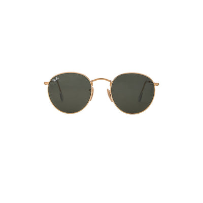 Ray-Ban Round Tan Metal Sunglasses