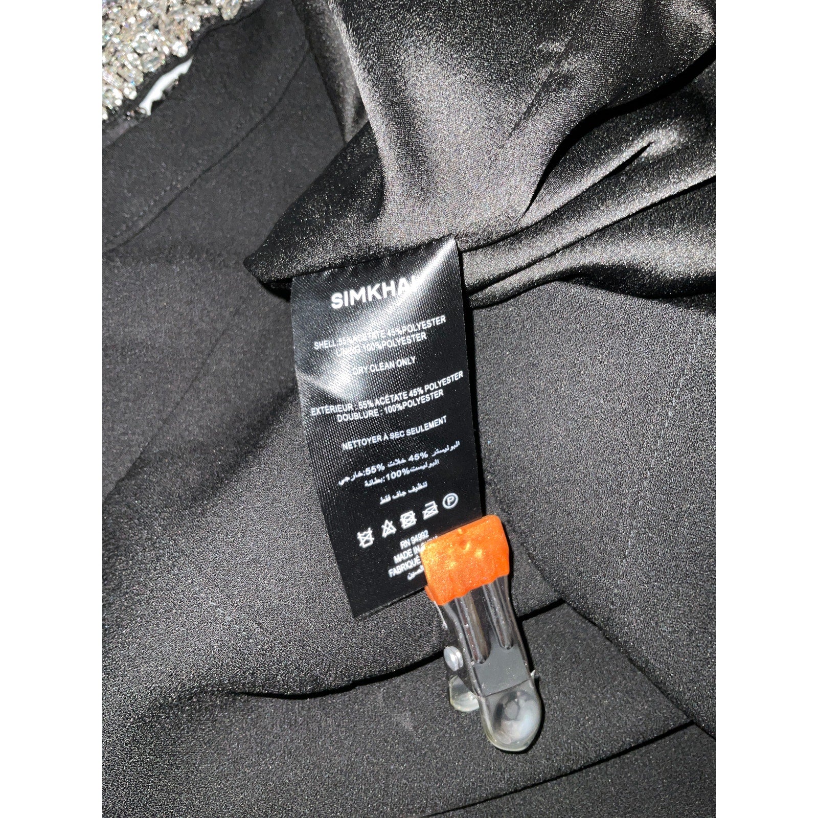 Simkhai 'Lenny' Black Acetate Mini Dress Size 6