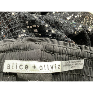 Alice + Olivia Sequin Black Elba Pants Size XS