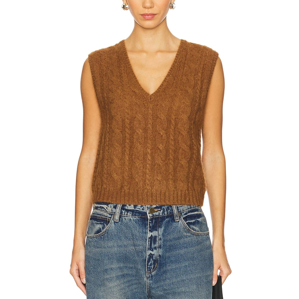 By Malene Birger Cable Knit Brown Simea Sweater Vest Size XS