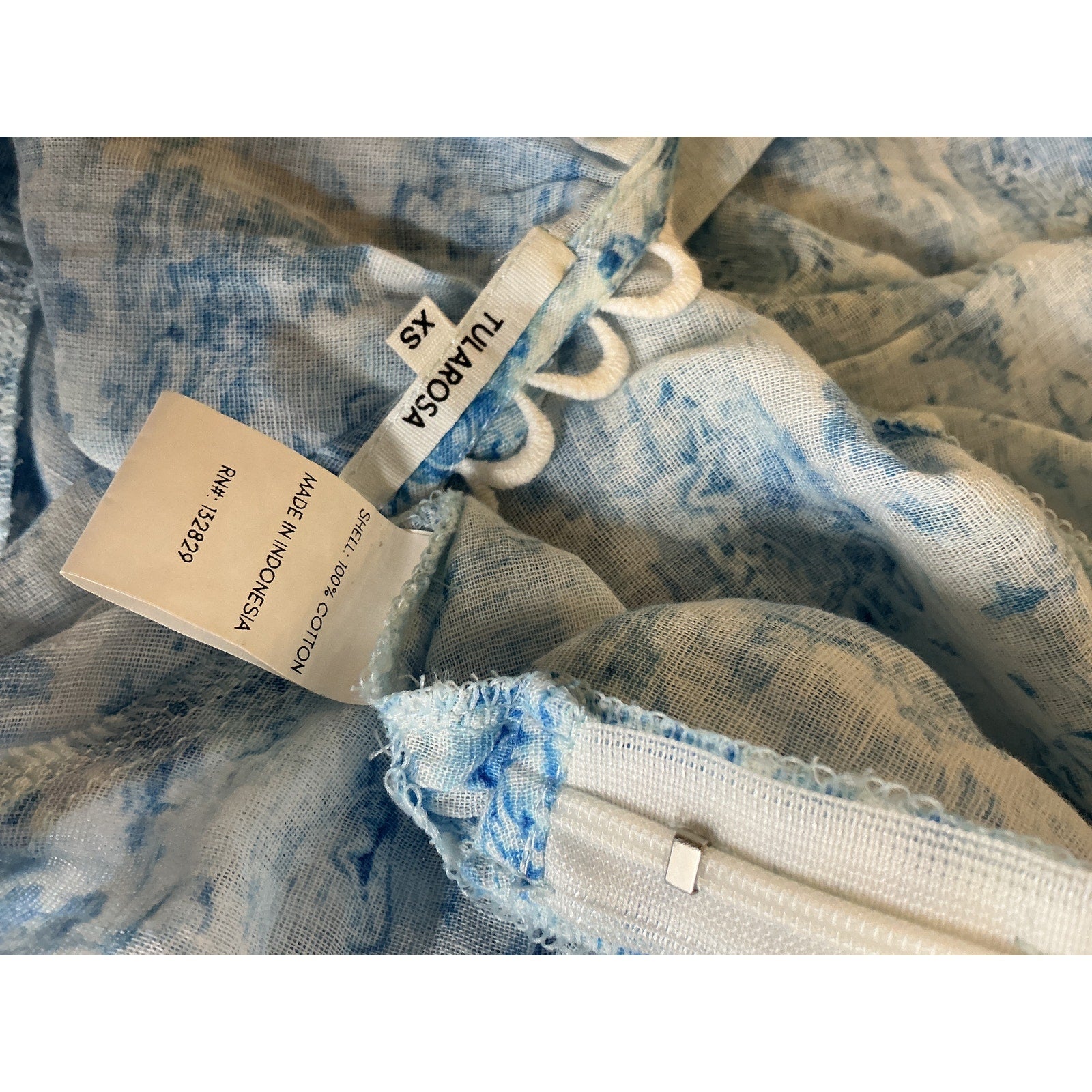 Tularosa 'Olynne' Blue Cotton Mini Dress Size XS