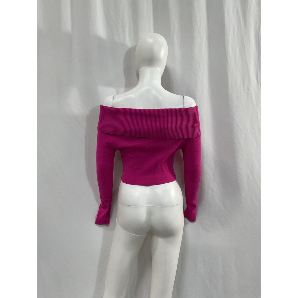Line & Dot 'Heart Struck' Pink Cotton  Sweater Size S