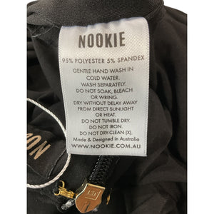 Nookie Ruched Black Fortune Midi Dress Size S