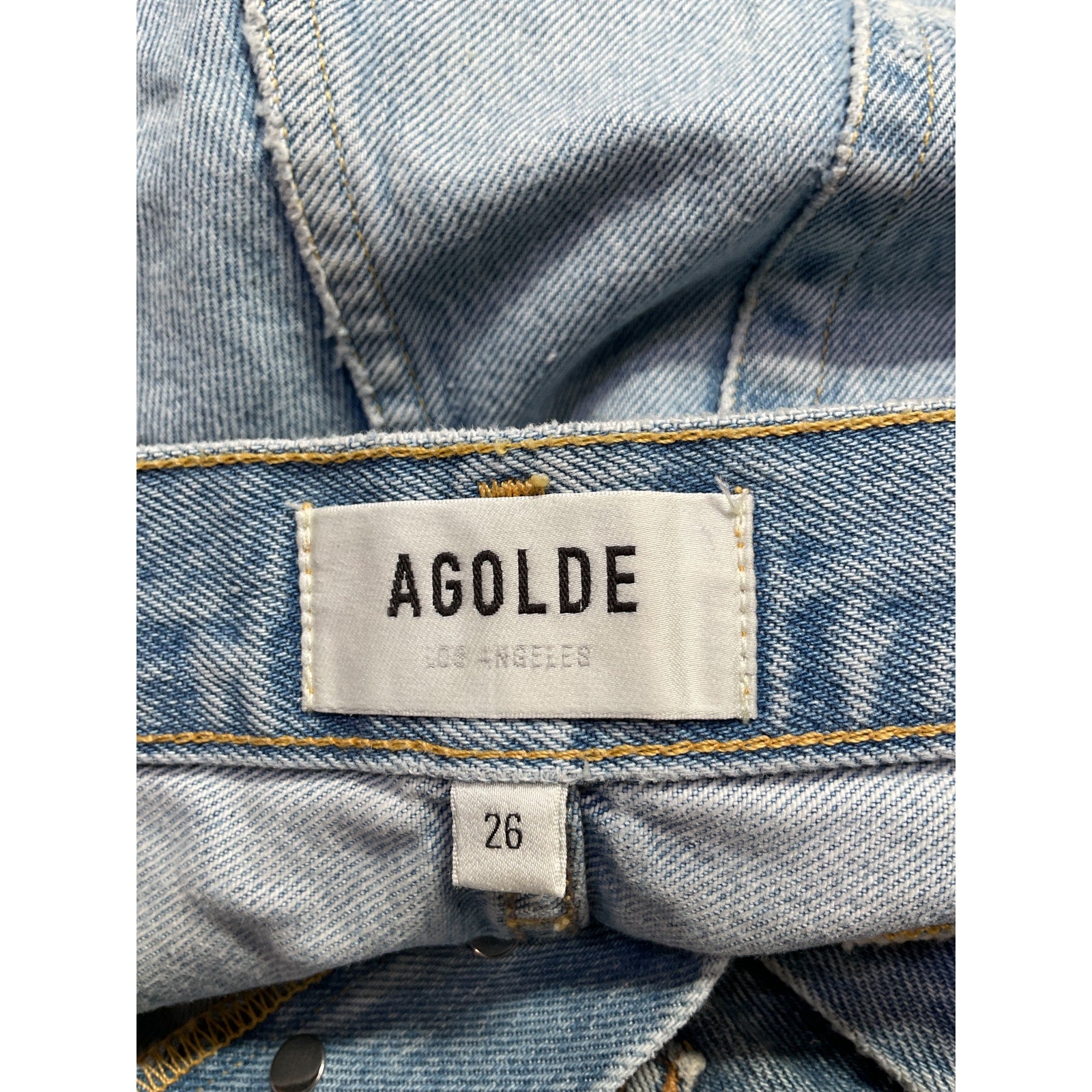 Agolde Parker 'Vintage' Blue Cotton Cut Off Short Size 26