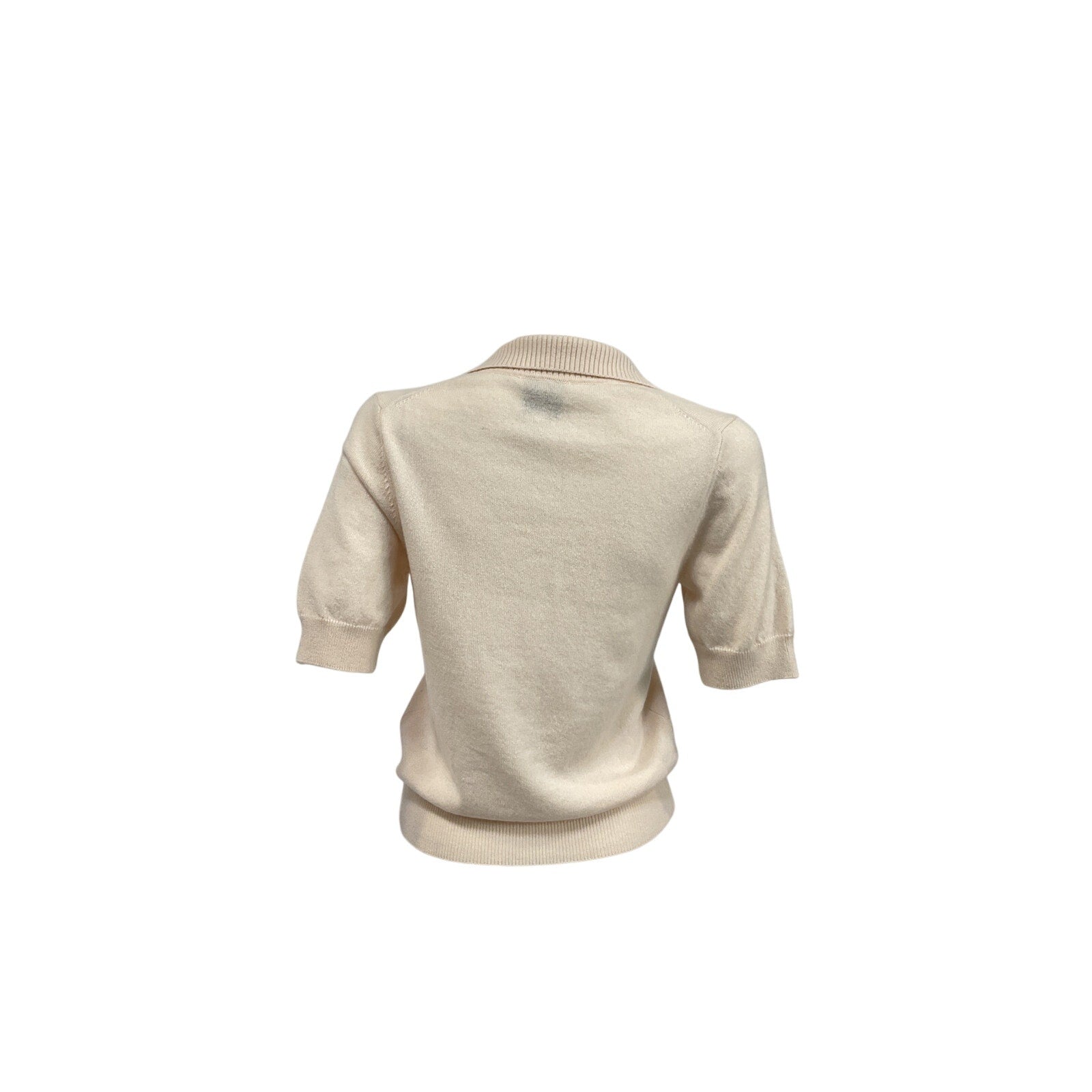 Reformation 'Louise' Cream Cashmere Polo Sweater Size S