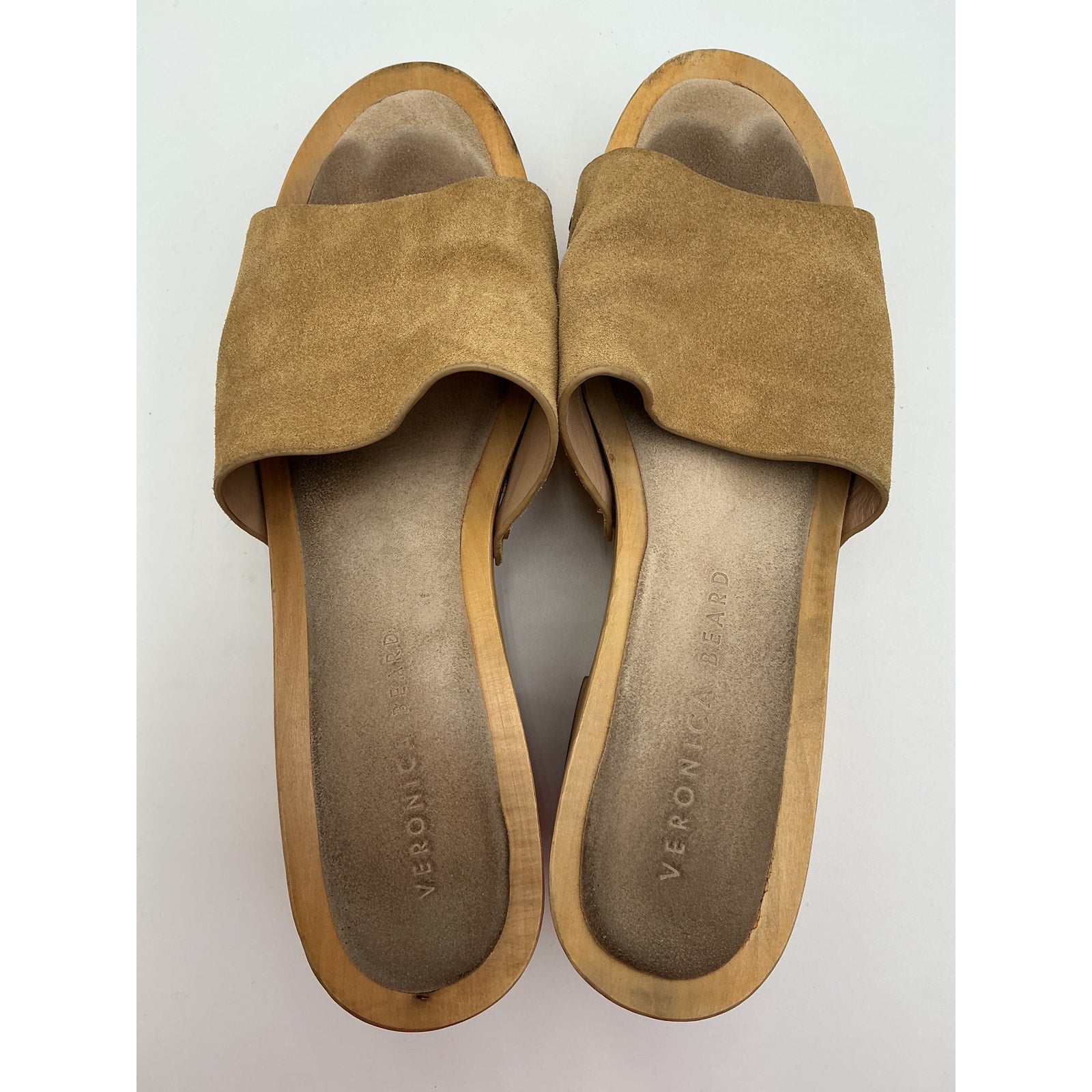 Veronica Beard 'Hannalee' Beige Suede Clog Size 7.5