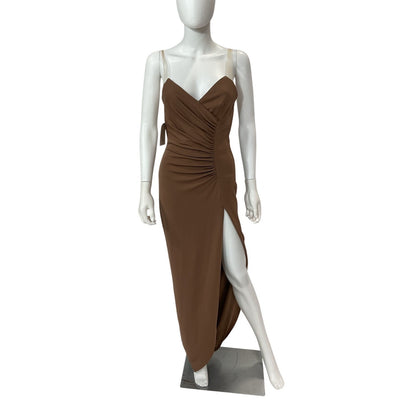 Katie May Ruched Cocoa Colette Gown Size S NWT
