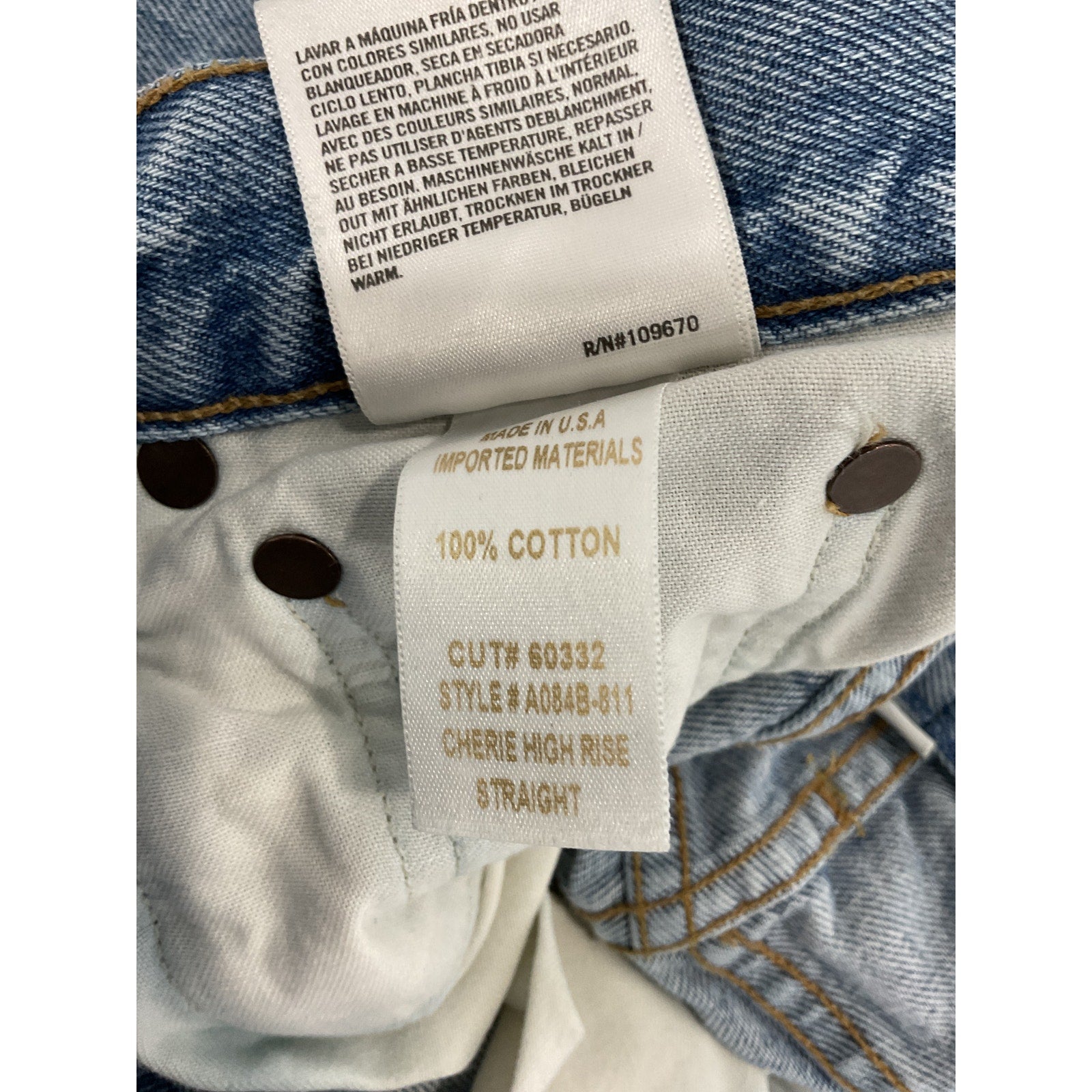 Agolde 'Cherie' Blue High Rise Straight Denim Jean Size 25