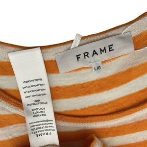 Frame Striped Orange Ringer Tank Top Size L