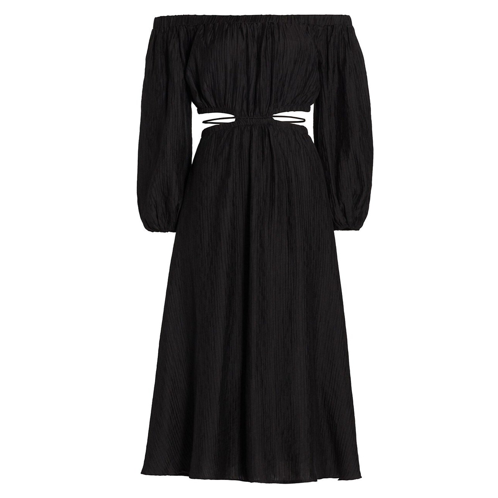 Astr The Label 'Cassian' Black Cut-Out Off Shoulder Long Sleeve Maxi Dress Size S