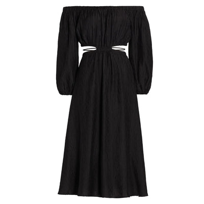 Astr The Label 'Cassian' Black Cut-Out Off Shoulder Long Sleeve Maxi Dress Size S