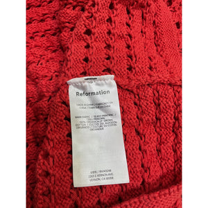 Reformation 'Cassie' Red Open Knit Mini Dress Size XS